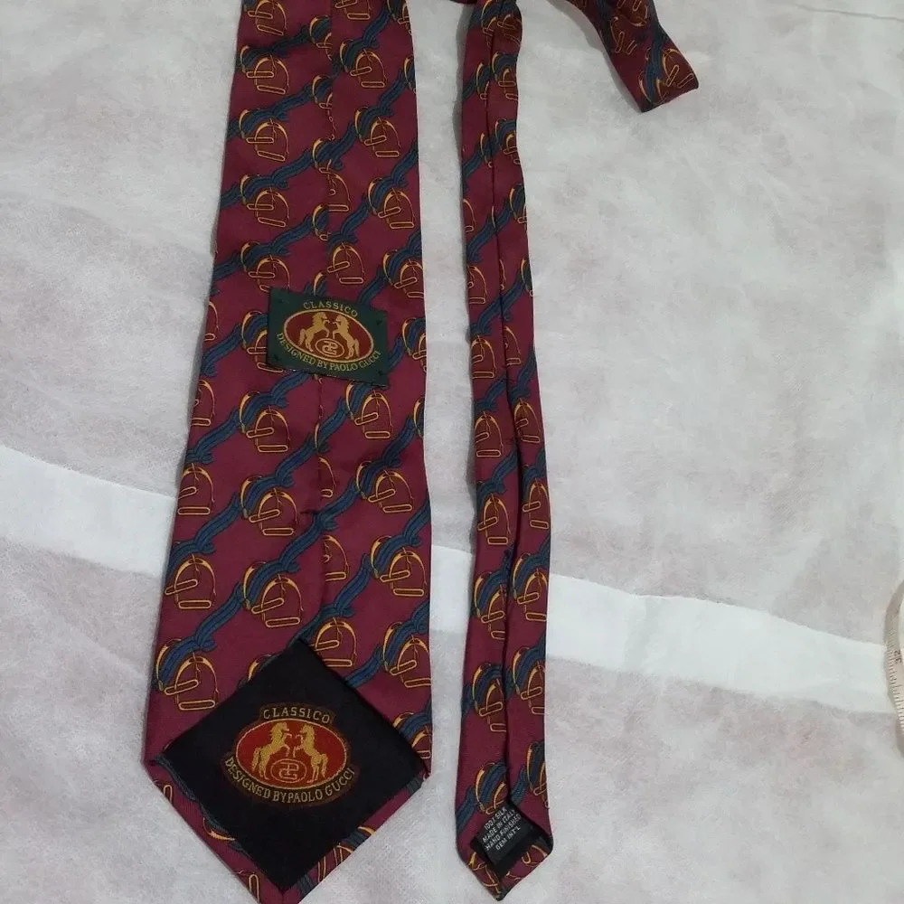 PAOLO GUCCI SILK GG MONOGRAM TIE